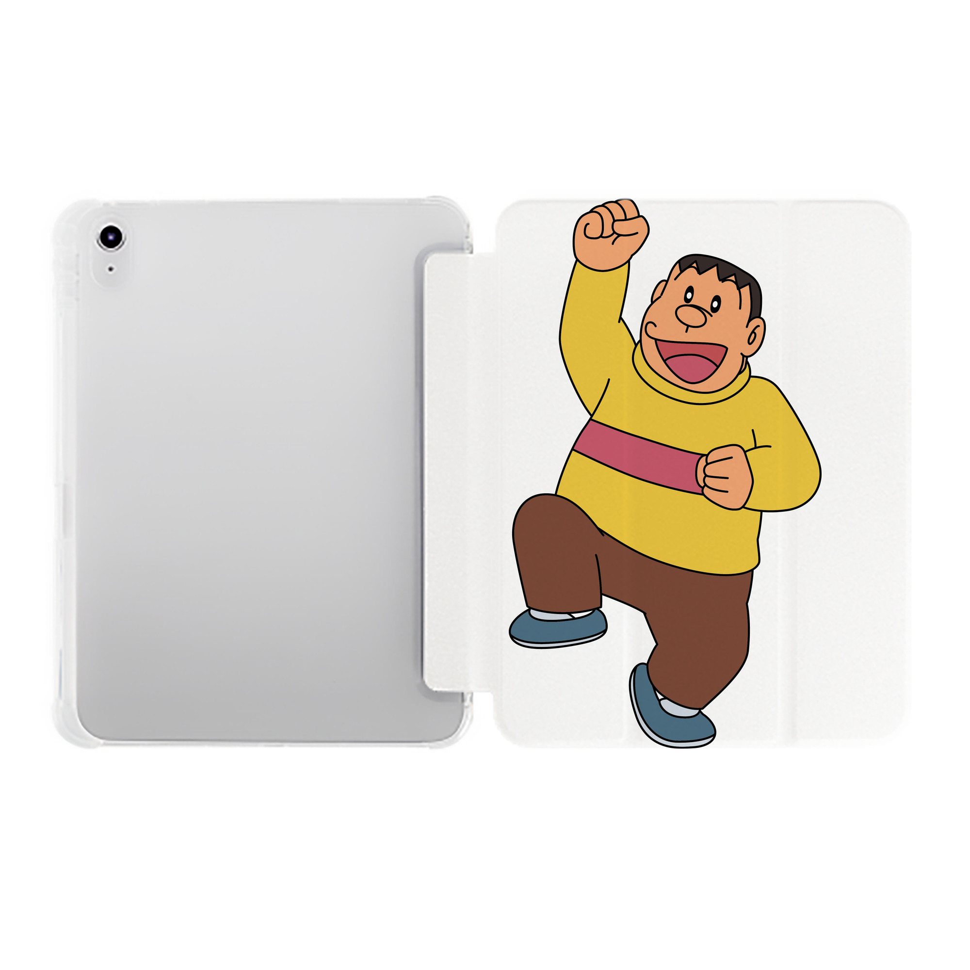 （画像用） ドラえもん 剛田武 Doraemon Gouta Takeshi IPad ケース ペン収納付き 三つ折りスタンド PUレザー×シリコン 対応機種9.5/10.5/10.9インチ